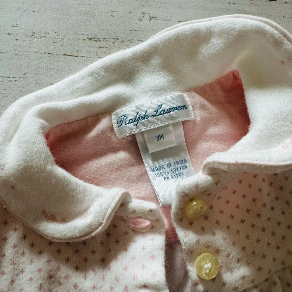 Ralph Lauren Pink Polka Dot Baby Dress Set